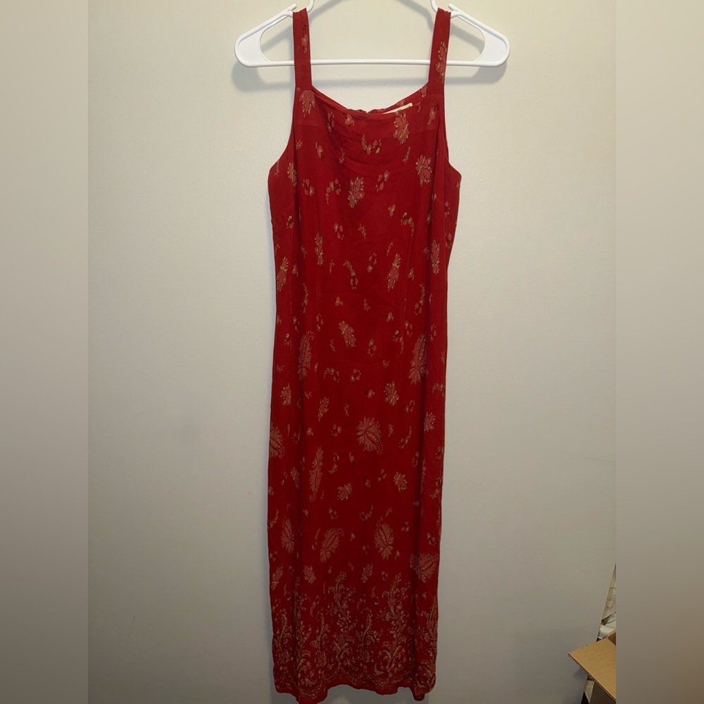 Eddie Bauer Red Floral Midi Dress